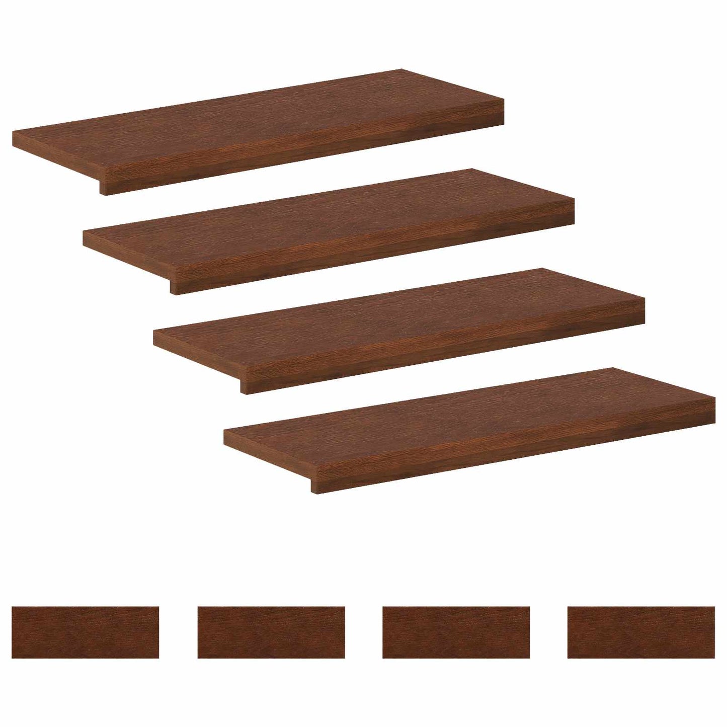 Stair Tread 8 pcs 80 x 25 x 2 cm Dark Brown Solid Oak Wood