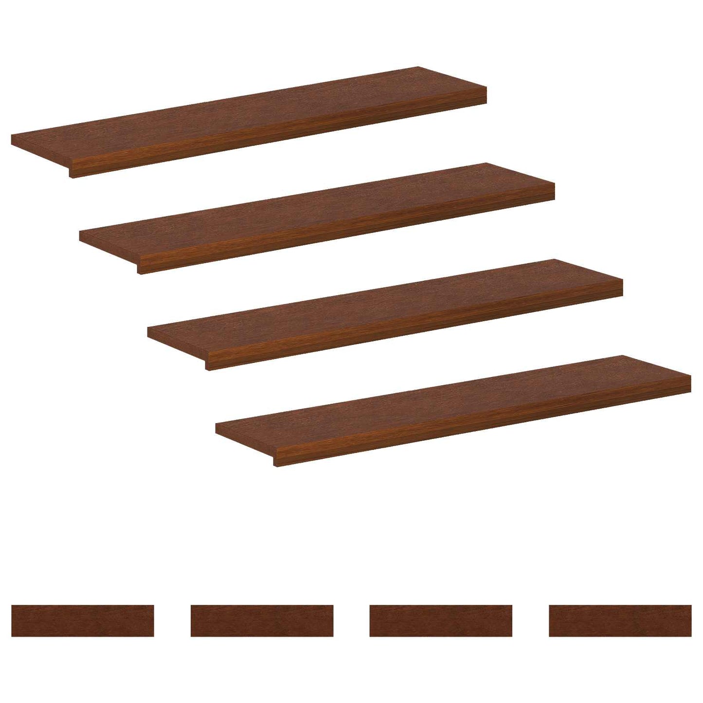 Stair Tread 8 pcs 110 x 30 x 2 cm Dark Brown Solid Oak Wood