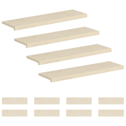 Stair Tread 12 pcs 100 x 25 x 2 cm White Solid Oak Wood