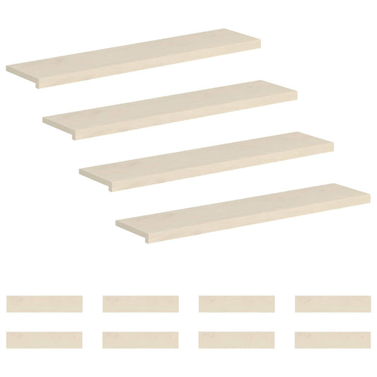 Stair Tread 12 pcs 120 x 25 x 2 cm White Solid Oak Wood