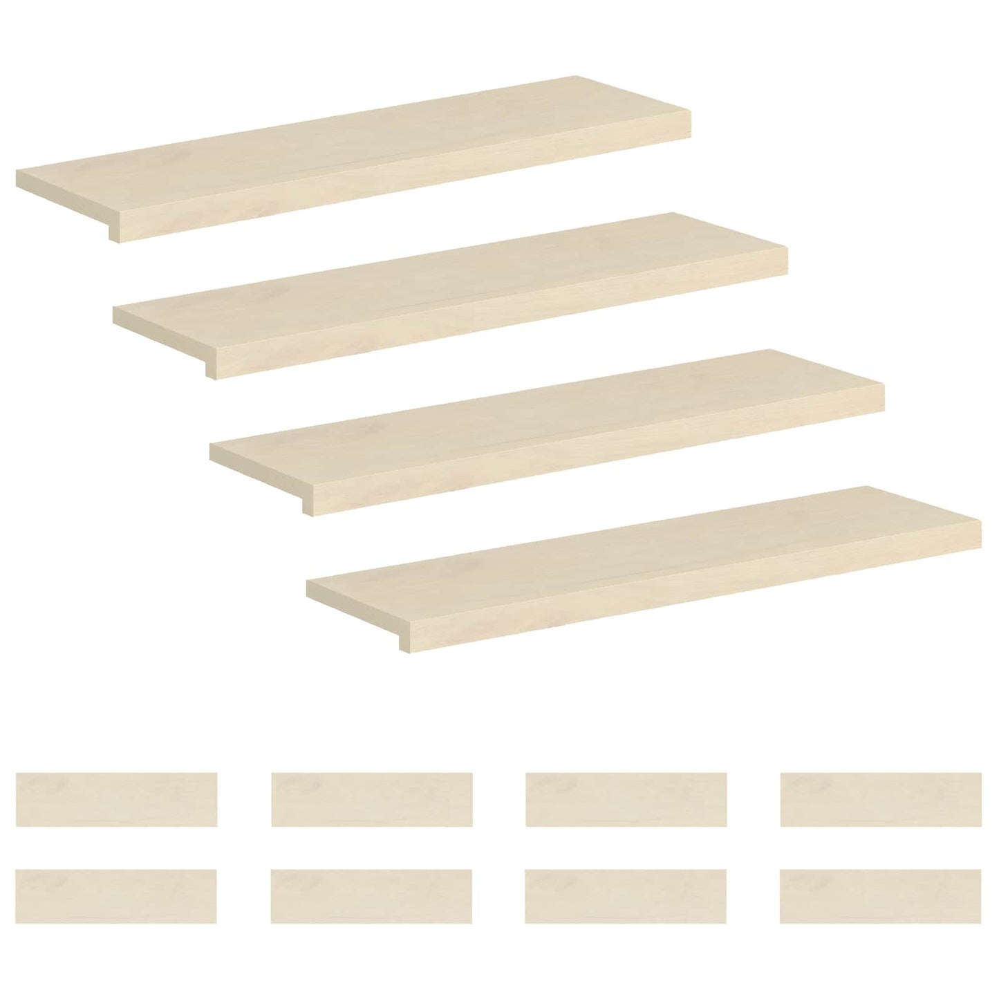 Stair Tread 12 pcs 90 x 30 x 2 cm White Solid Oak Wood