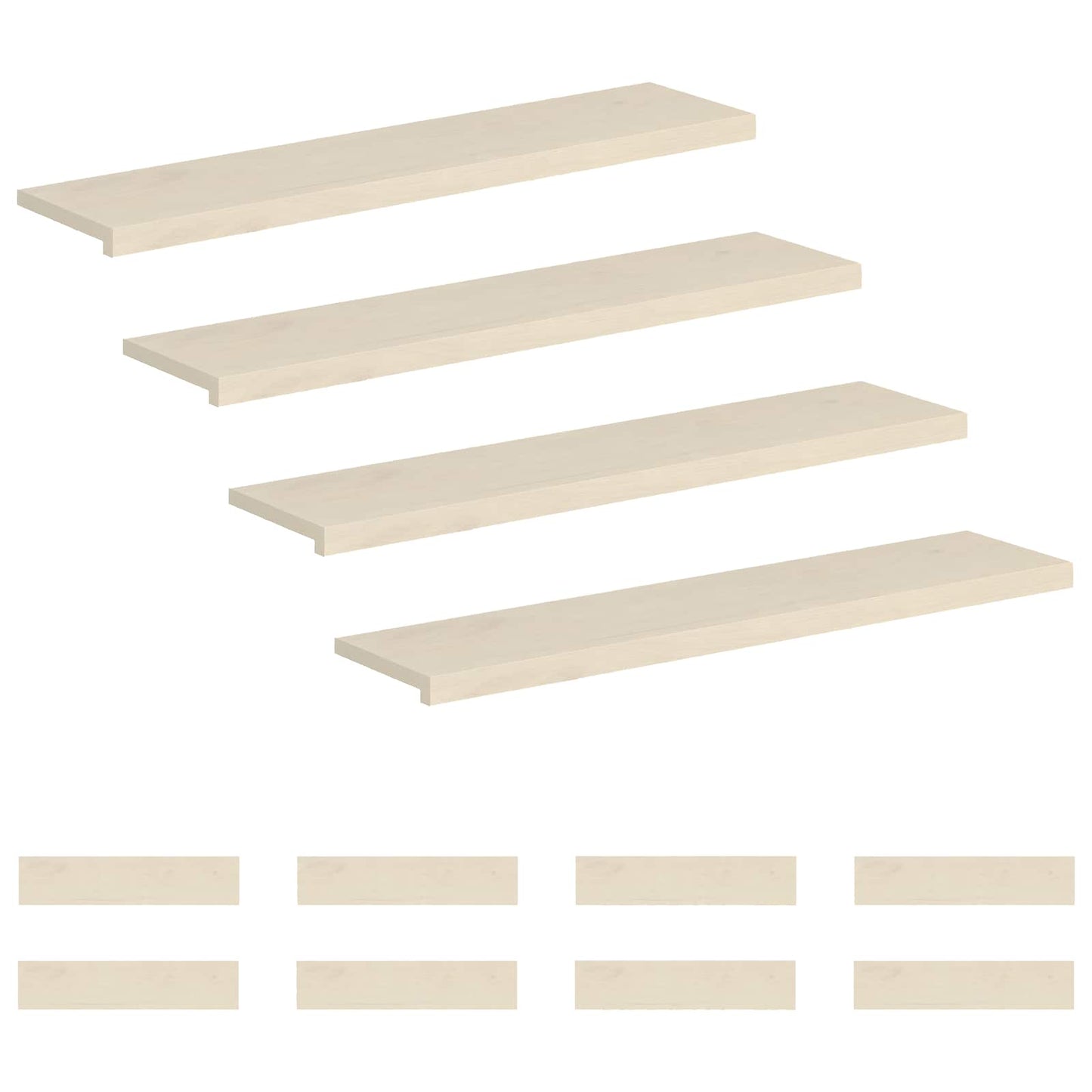 Stair Tread 12 pcs 120 x 30 x 2 cm White Solid Oak Wood