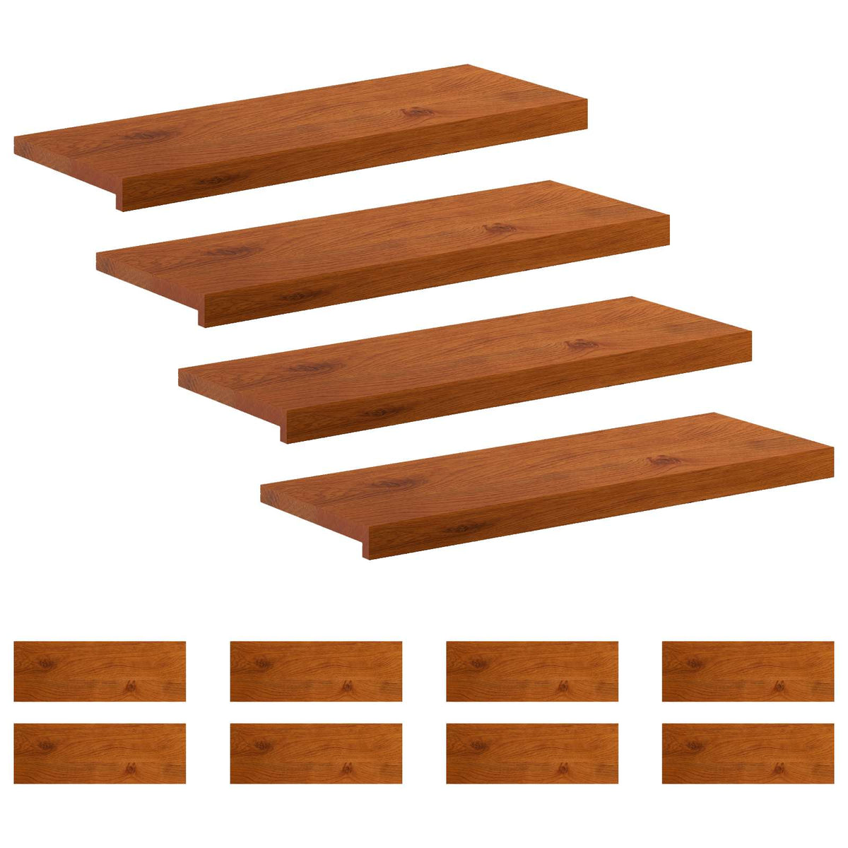 Stair Tread 12 pcs 80 x 30 x 2 cm Brown Solid Oak Wood