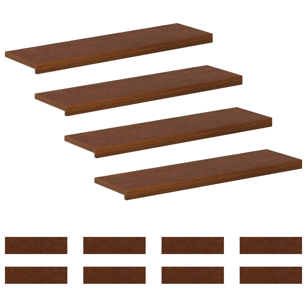 Stair Tread 12 pcs 100 x 30 x 2 cm Dark Brown Solid Oak Wood