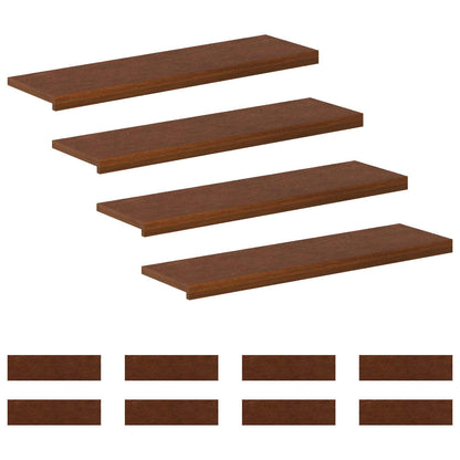 Stair Tread 12 pcs 100 x 30 x 2 cm Dark Brown Solid Oak Wood