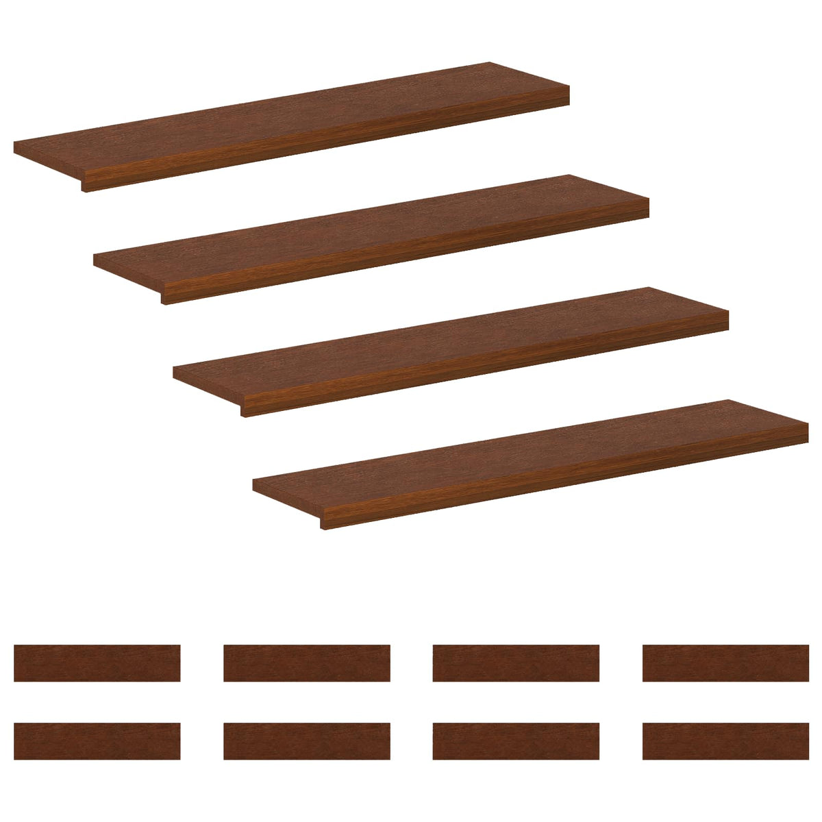 Stair Tread 12 pcs 110 x 30 x 2 cm Dark Brown Solid Oak Wood