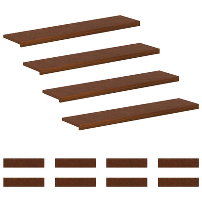 Stair Tread 12 pcs 120 x 30 x 2 cm Dark Brown Solid Oak Wood