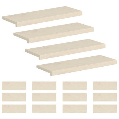 Stair Tread 16 pcs 80 x 25 x 2 cm White Solid Oak Wood