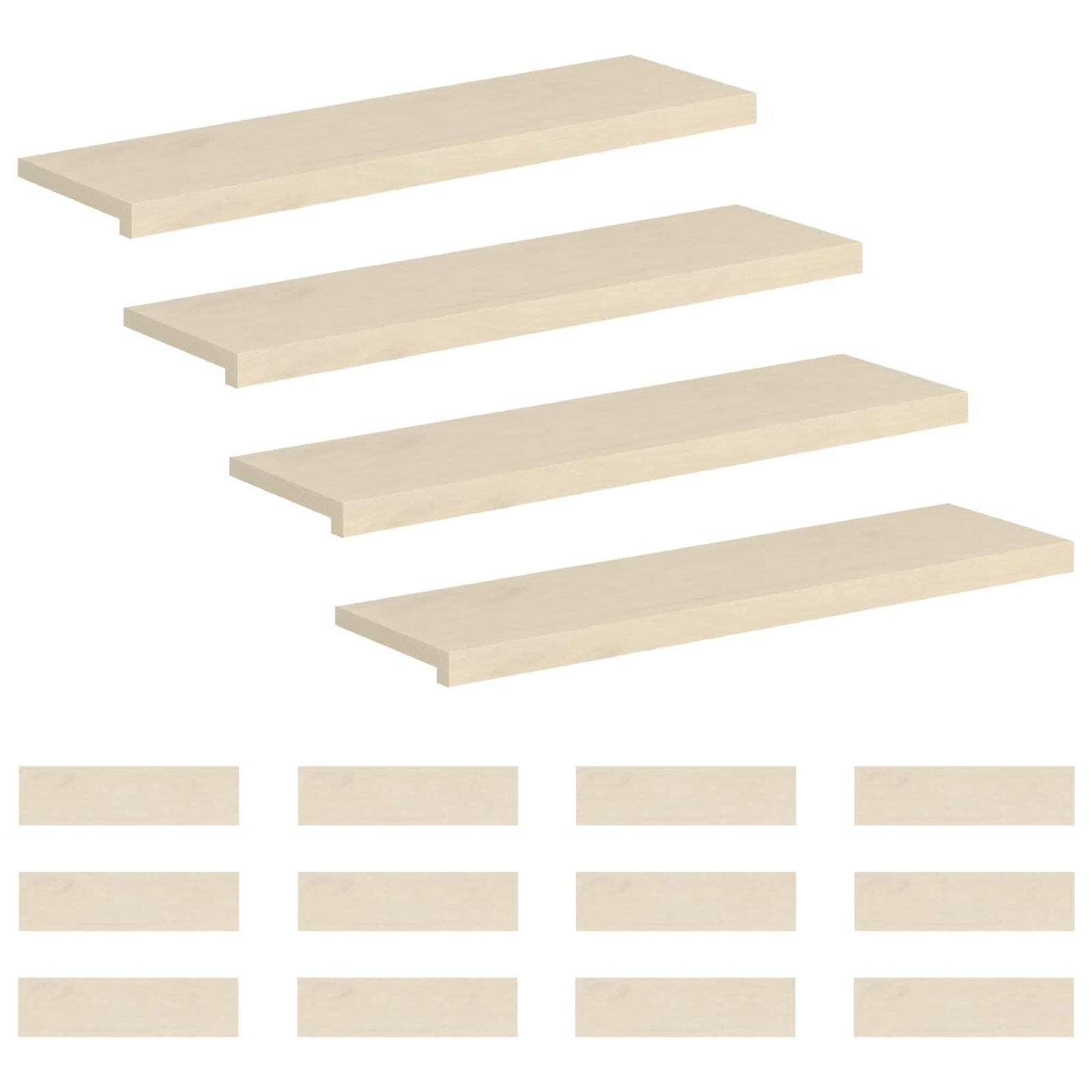 Stair Tread 16 pcs 90 x 25 x 2 cm White Solid Oak Wood
