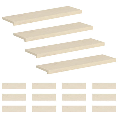 Stair Tread 16 pcs 90 x 25 x 2 cm White Solid Oak Wood