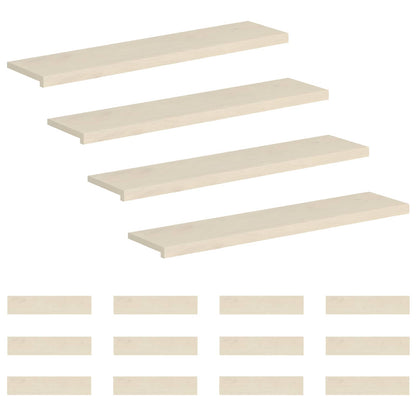 Stair Tread 16 pcs 120 x 25 x 2 cm White Solid Oak Wood