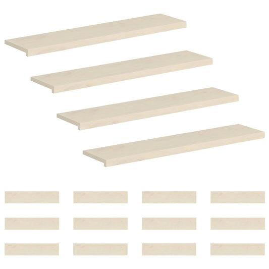 Stair Tread 16 pcs 120 x 25 x 2 cm White Solid Oak Wood