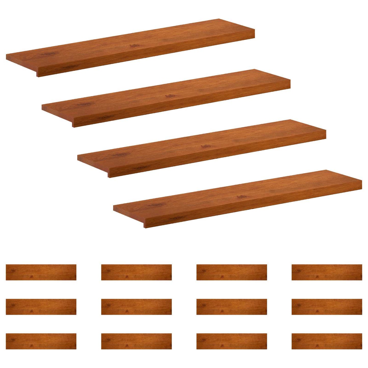 Stair Tread 16 pcs 110 x 25 x 2 cm Brown Solid Oak Wood