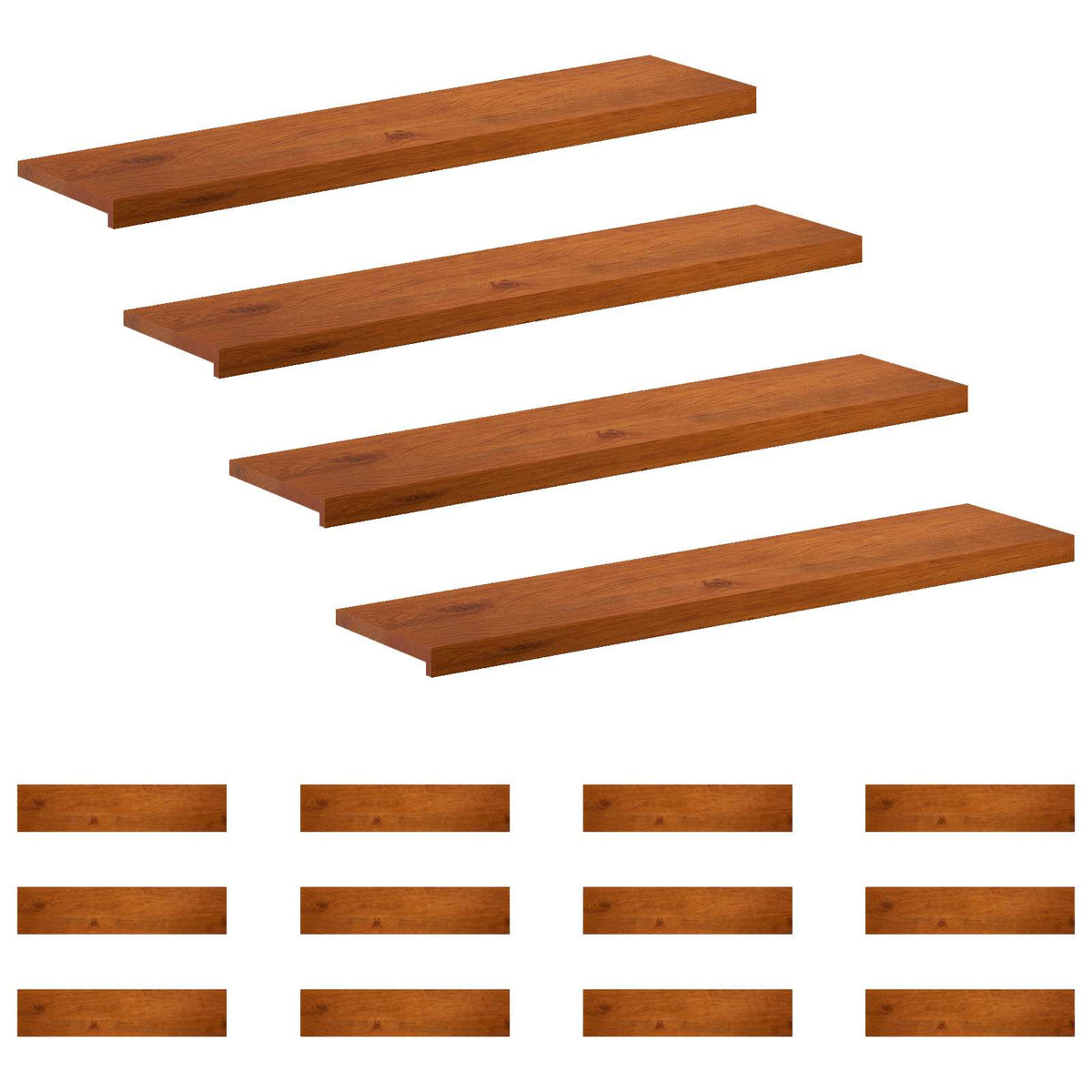 Stair Tread 16 pcs 110 x 30 x 2 cm Brown Solid Oak Wood