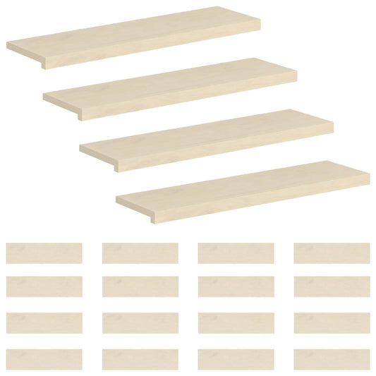 Stair Tread 20 pcs 90 x 30 x 2 cm White Solid Oak Wood