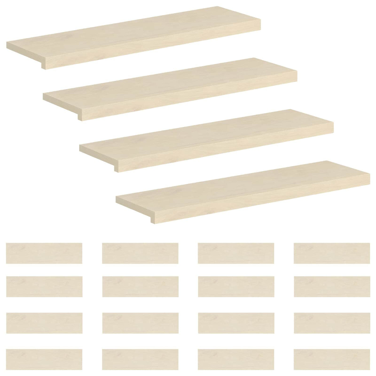 Stair Tread 20 pcs 100 x 30 x 2 cm White Solid Oak Wood
