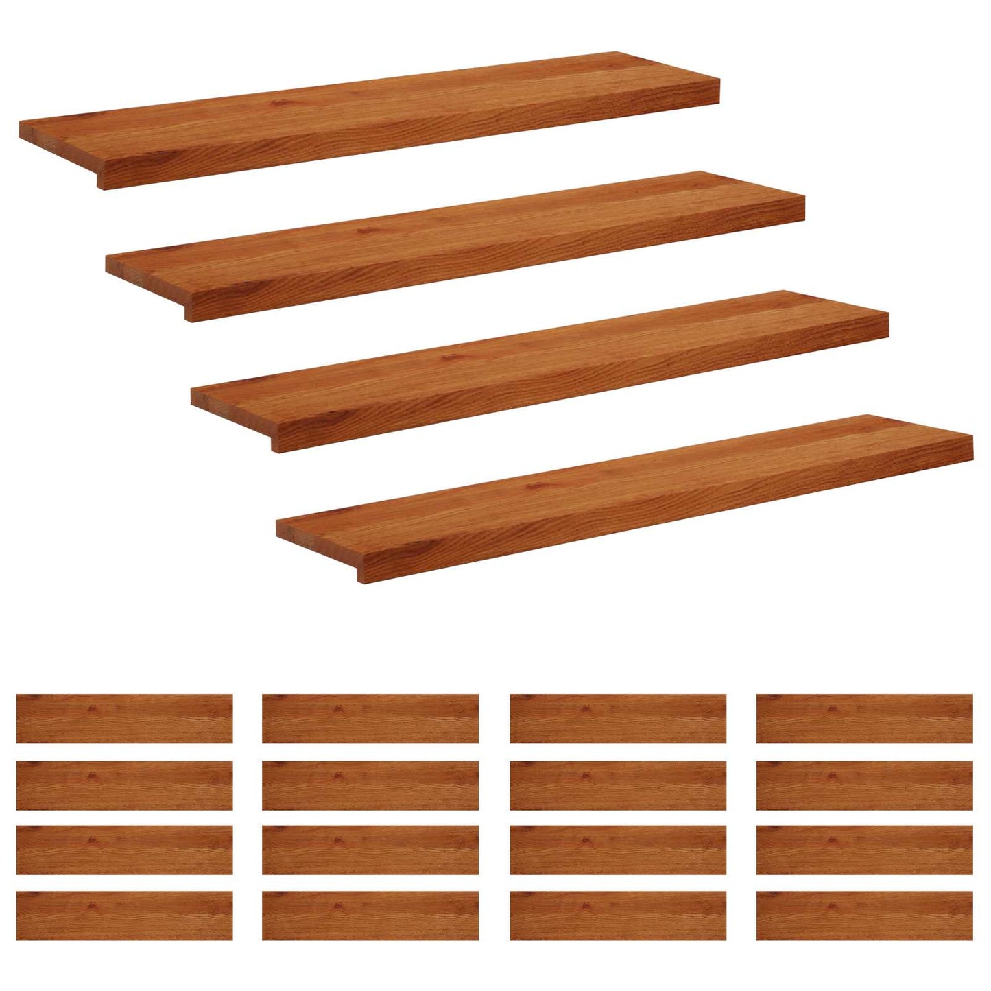 Stair Tread 20 pcs 110 x 25 x 2 cm Brown Solid Oak Wood