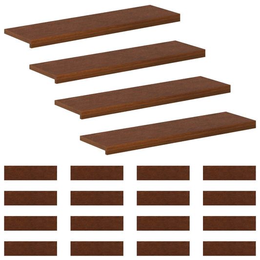 Stair Tread 20 pcs 90 x 25 x 2 cm Dark Brown Solid Oak Wood