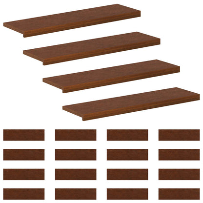 Stair Tread 20 pcs 100 x 30 x 2 cm Dark Brown Solid Oak Wood