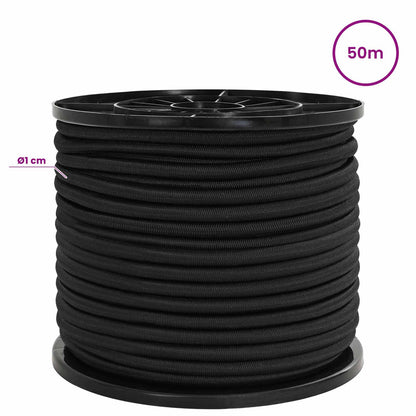 Bungee Cords with Hooks 10 mm Black PP and Rubber
