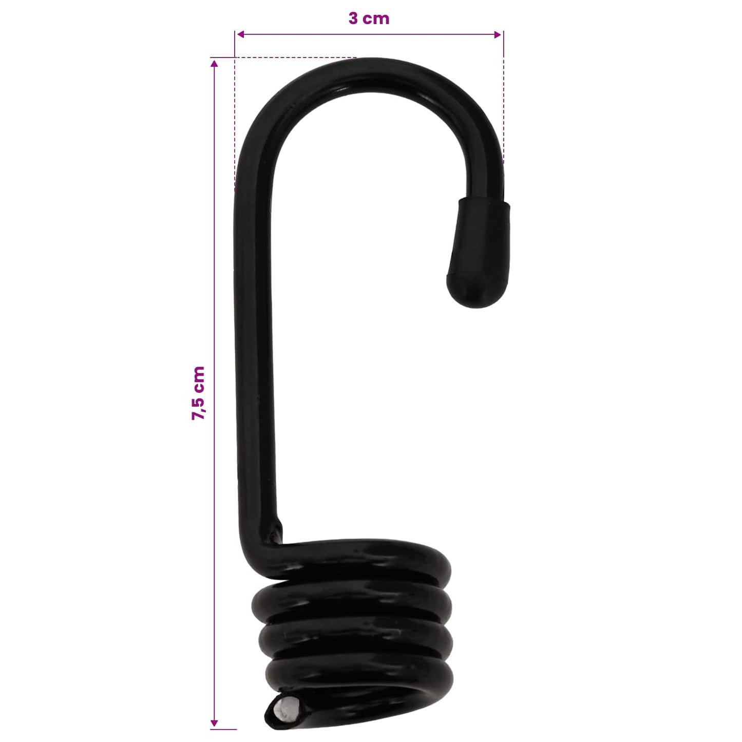 Bungee Cords with Hooks 10 mm 50 m Black and White