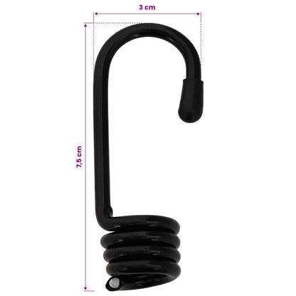 Bungee Cords with Hooks 10 mm 50 m Black and White
