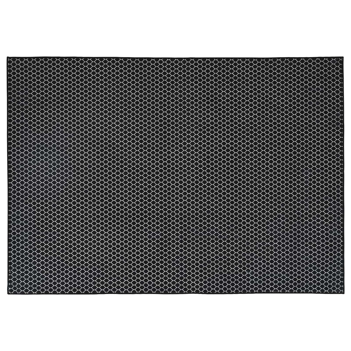 Rug ORIZ Black Mesh Pattern 240 x 340 cm 100% Polyester