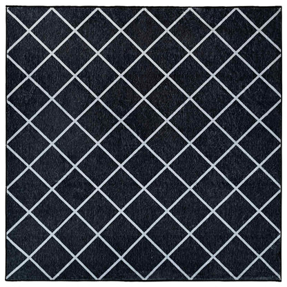Rug ORIZ Black Diamond Pattern 240 x 240 cm 100% Polyester