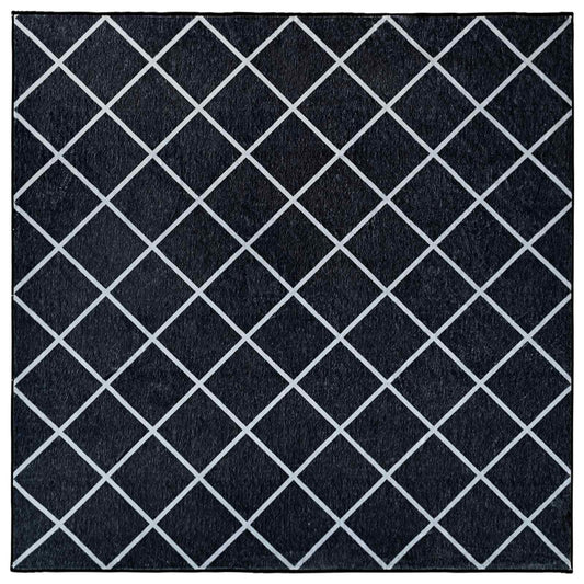 Rug ORIZ Black Diamond Pattern 240 x 240 cm 100% Polyester