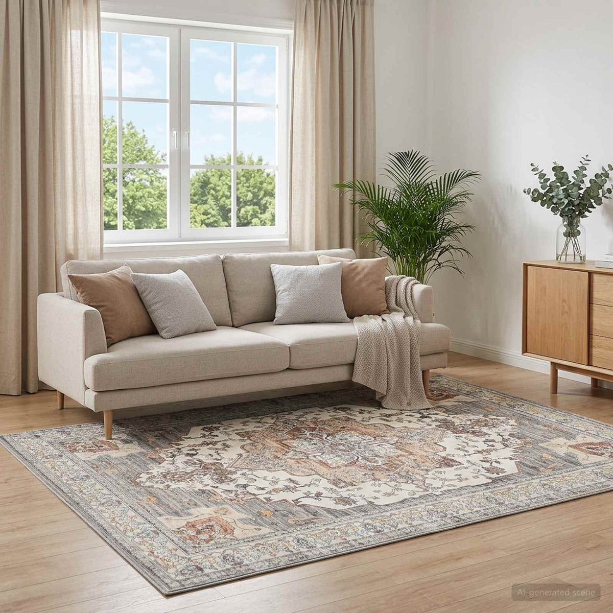 Rug ORIZ Brown 240 x 240 cm 100% Polyester