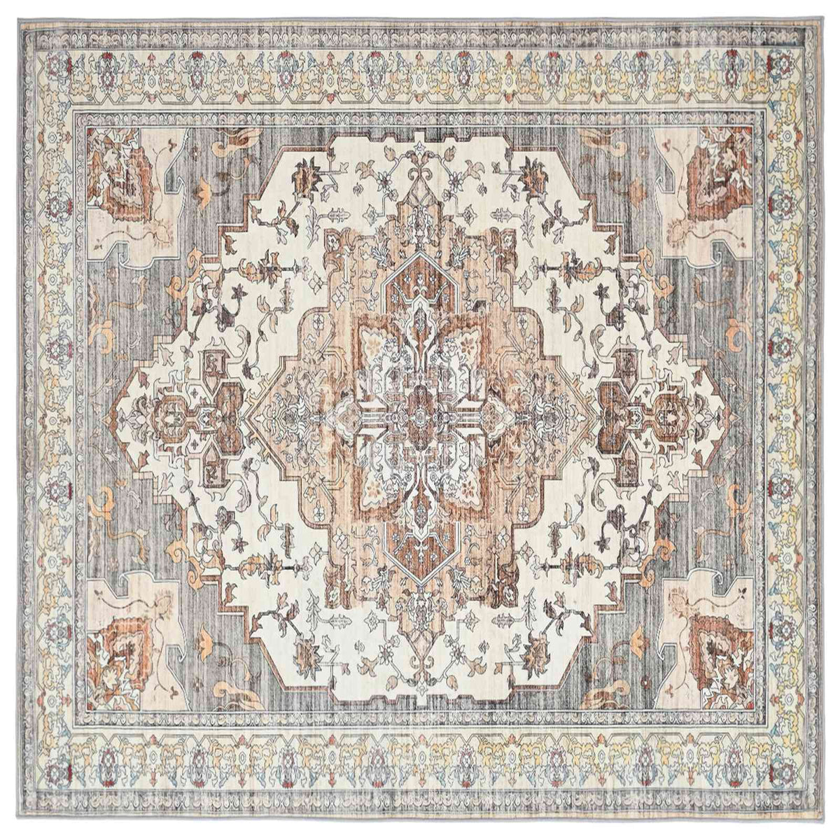 Rug ORIZ Brown 240 x 240 cm 100% Polyester