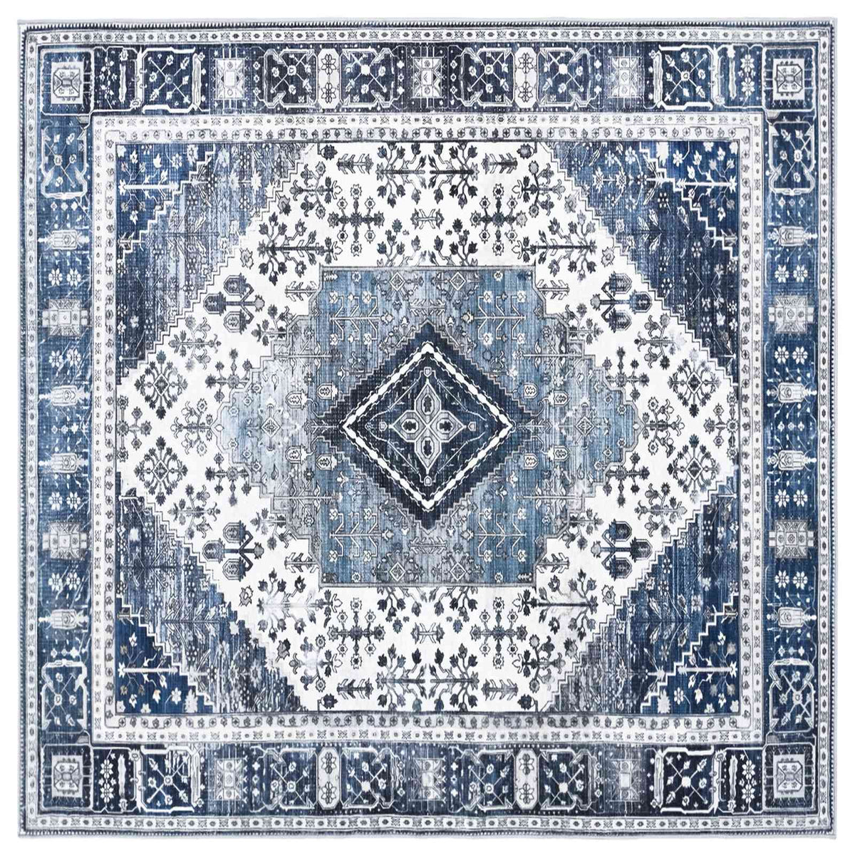 Rug ORIZ Dark Blue 200 x 200 cm 100% Polyester
