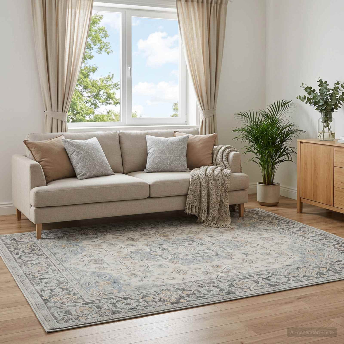 Rug ORIZ Cream 240 x 340 cm 100% Polyester