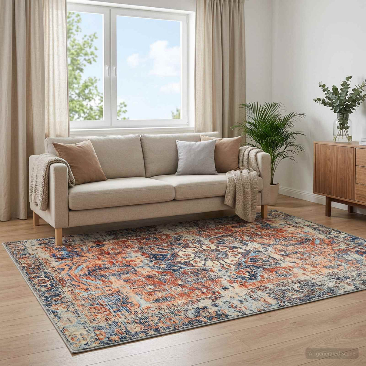 Rug ORIZ Orange 200 x 280 cm 100% Polyester