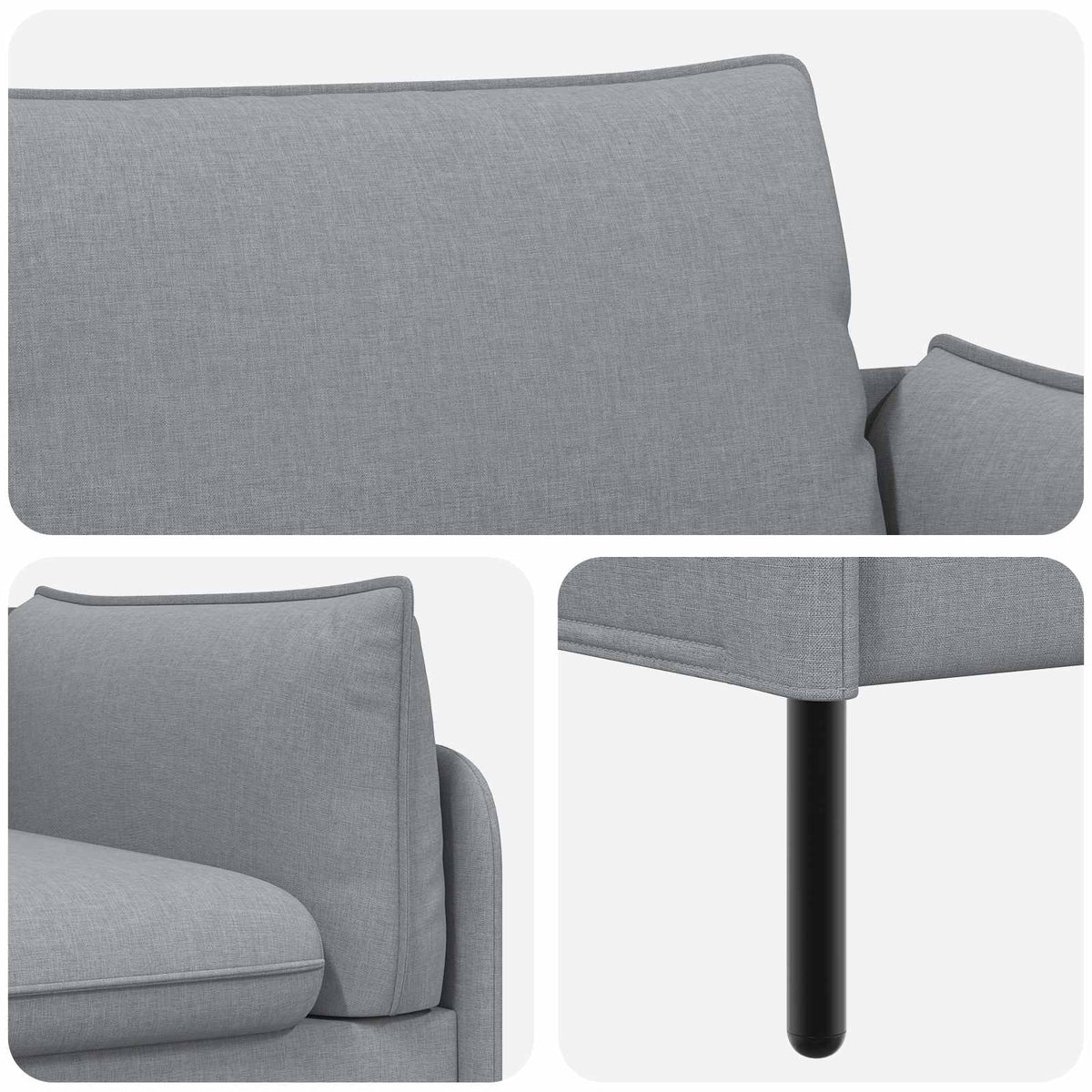 2-Seater Sofa Light Grey 188 x 81 x 89 cm Fabric