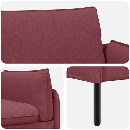 2-Seater Sofa Wine Red 188 x 81 x 89 cm Fabric