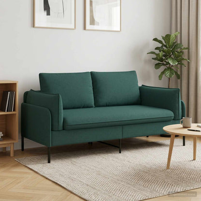 2-Seater Sofa Dark Green 188 x 81 x 89 cm Fabric