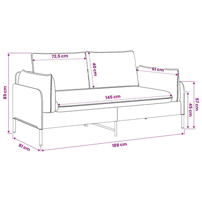 2-Seater Sofa Dark Green 188 x 81 x 89 cm Fabric