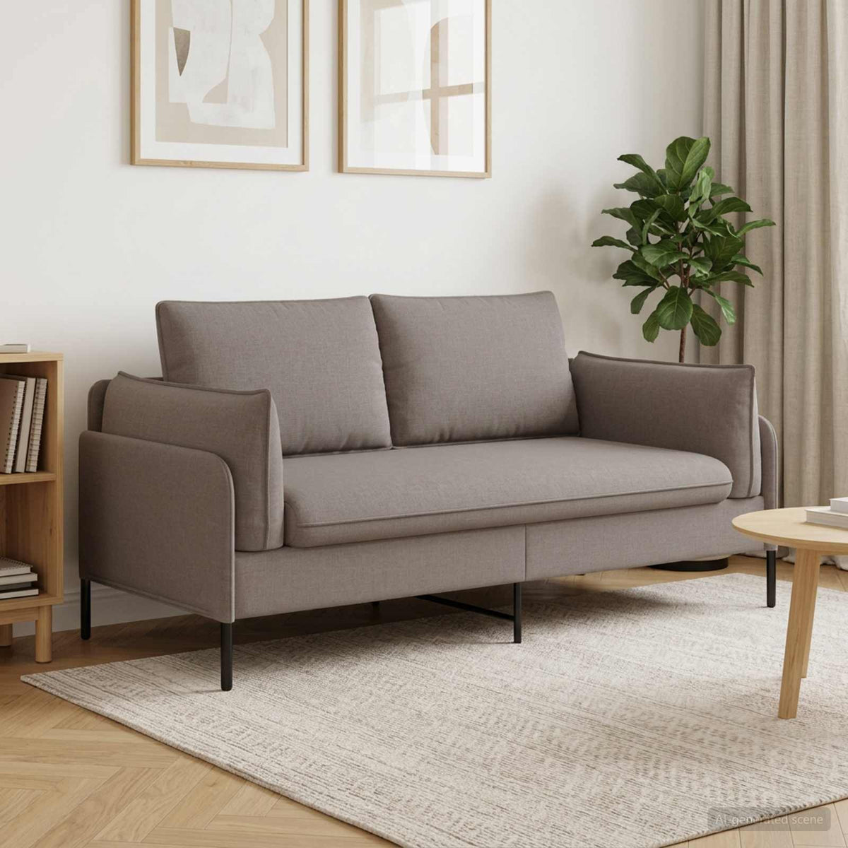 2-Seater Sofa Taupe 188 x 81 x 89 cm Fabric