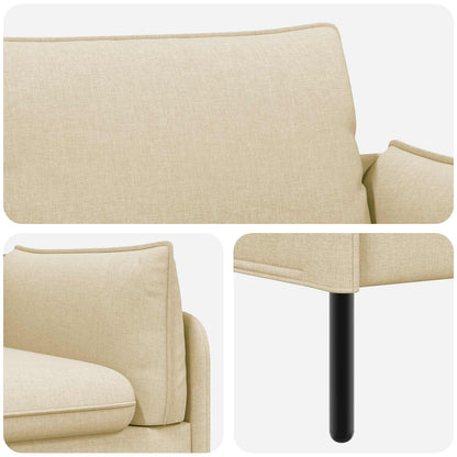 2-Seater Sofa Cream 188 x 81 x 89 cm Fabric