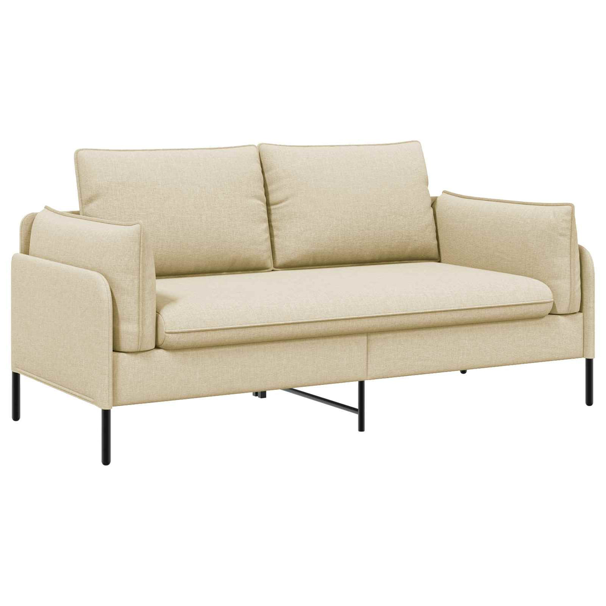 2-Seater Sofa Cream 188 x 81 x 89 cm Fabric