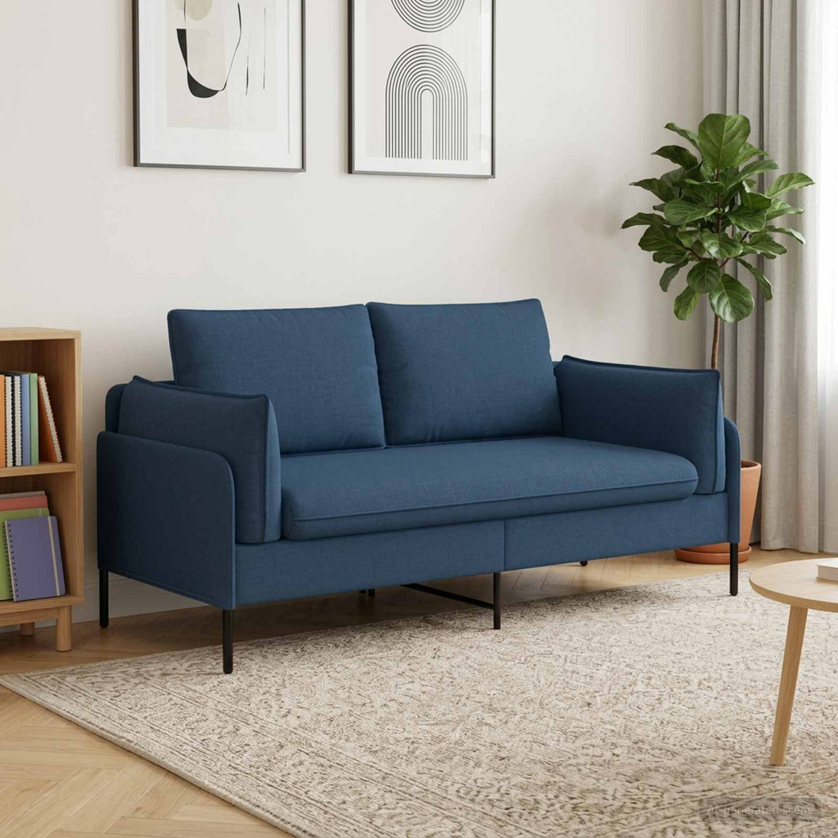 2-Seater Sofa Blue 188 x 81 x 89 cm Fabric