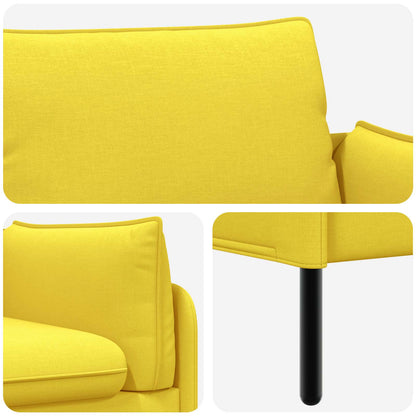 2-Seater Sofa Light Yellow 188 x 81 x 89 cm Fabric