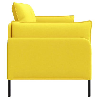 2-Seater Sofa Light Yellow 188 x 81 x 89 cm Fabric