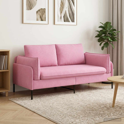 2-Seater Sofa Pink 188 x 81 x 89 cm Fabric