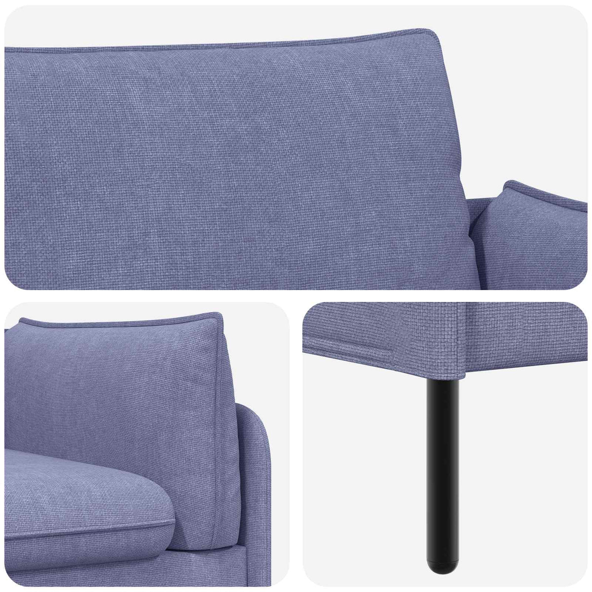 2-Seater Sofa Jeans Blue 188 x 81 x 89 cm Fabric