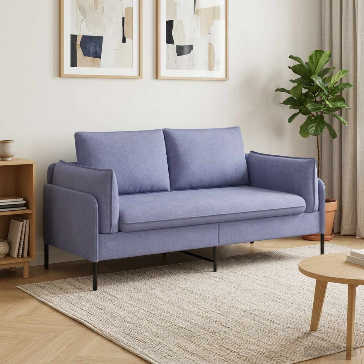 2-Seater Sofa Jeans Blue 188 x 81 x 89 cm Fabric