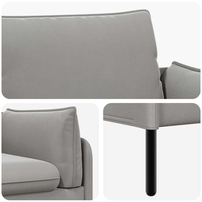 2-Seater Sofa 2-Seater Light Grey 188 x 81 x 89 cm Velvet