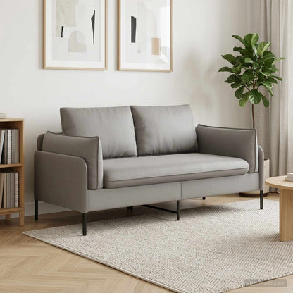 2-Seater Sofa 2-Seater Light Grey 188 x 81 x 89 cm Velvet