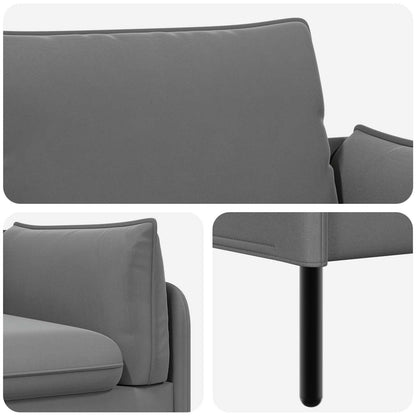 2-Seater Sofa 2-Seater Dark Grey 188 x 81 x 89 cm Velvet